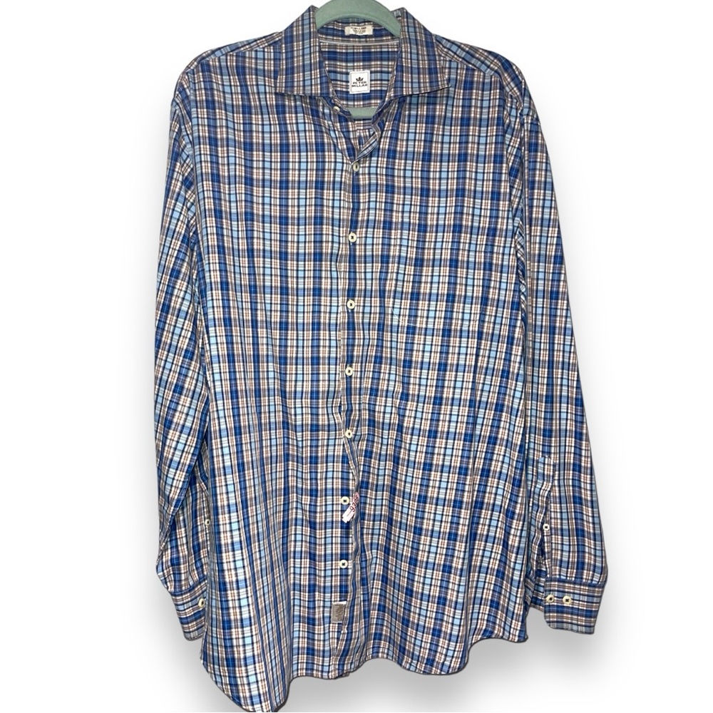 Peter Millar Plad Long Sleeve Button Up  XL Men’s